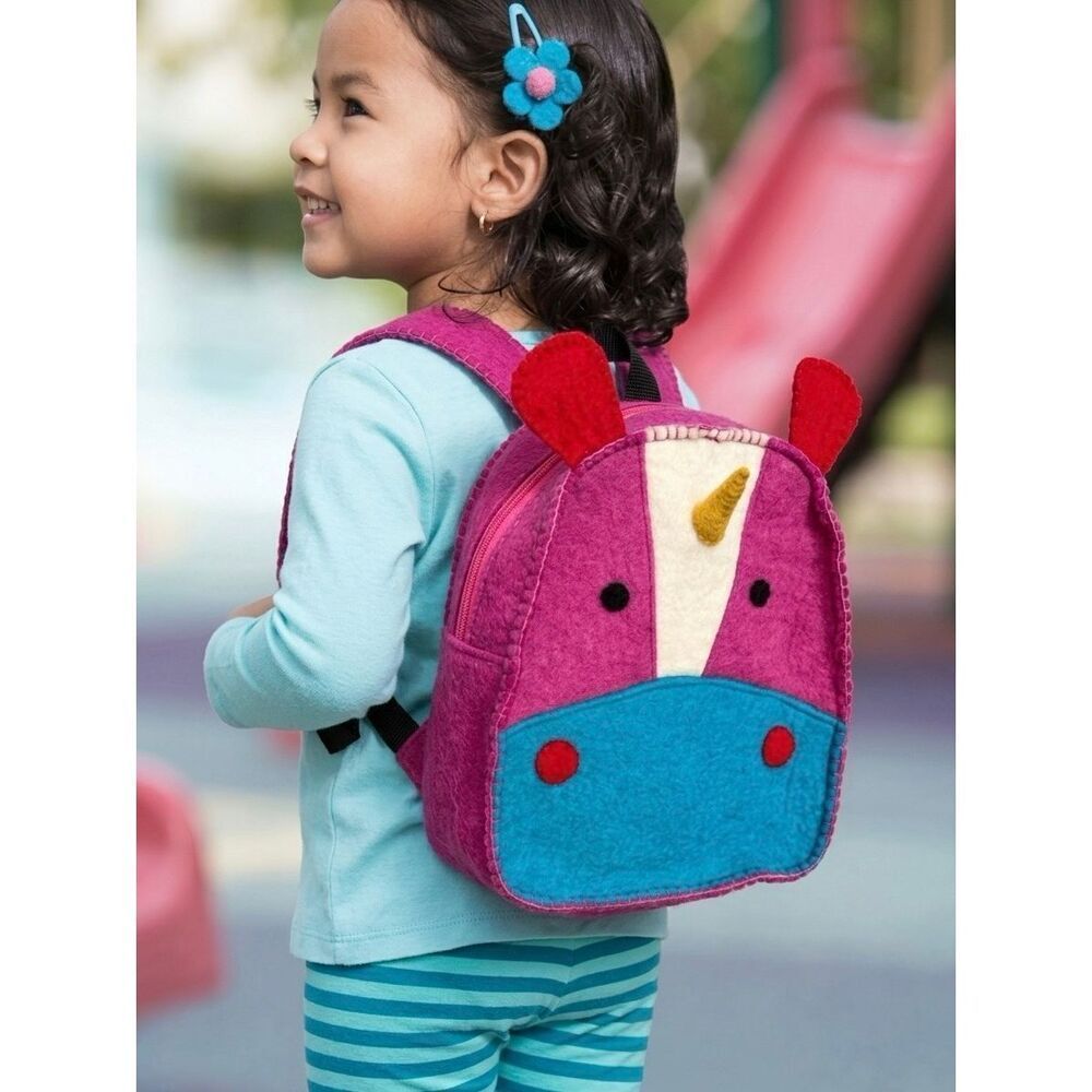 NEW BNB Crafts Toddler Preschool Kids Handmade Felted Wool Unicorn Backpack Scho
